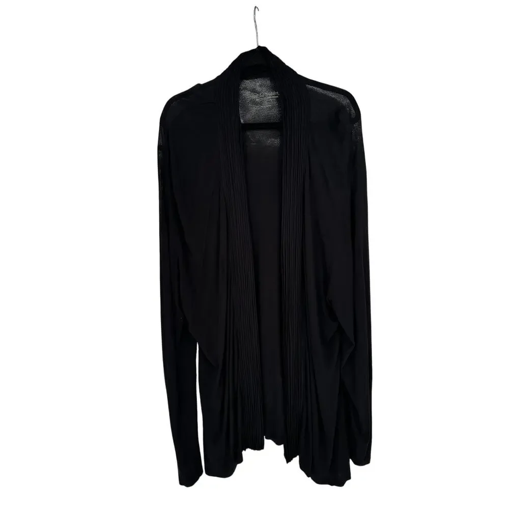 Soft Surroundings Black Open Front Cardigan Pleated Back Womens Plus 3X Layering
